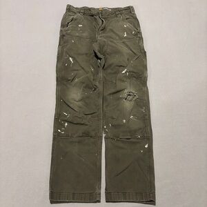 Carhartt Double Knees Pants Size 32x32‎ 32x29 Olive Utility Casual Fall